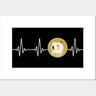 Dogecoin Love Heartbeat DOGE Cryptocurrency Posters and Art